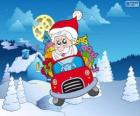 Άγιος Βασίλης οδήγηση ενός αυτοκινήτου
